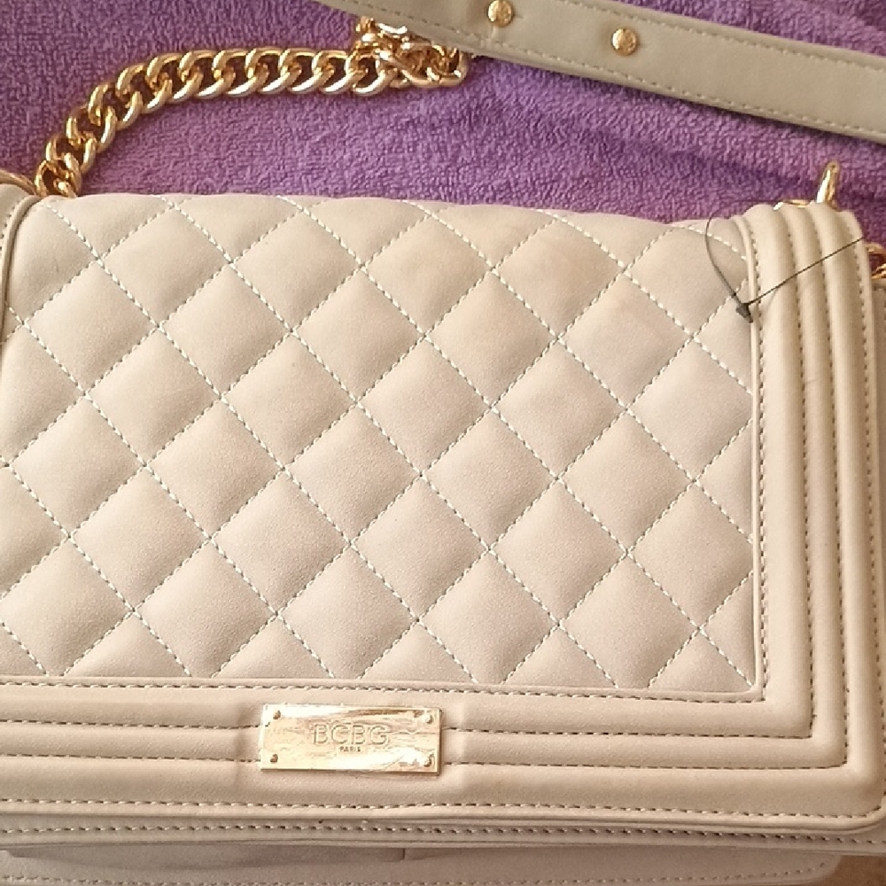 BCBG Quilted Gray Shoulder Bag NWOT